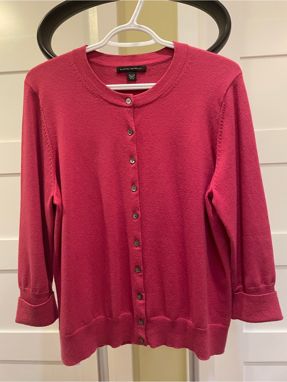 Banana Republic Women's Raspberry Pink Button Front Cardigan